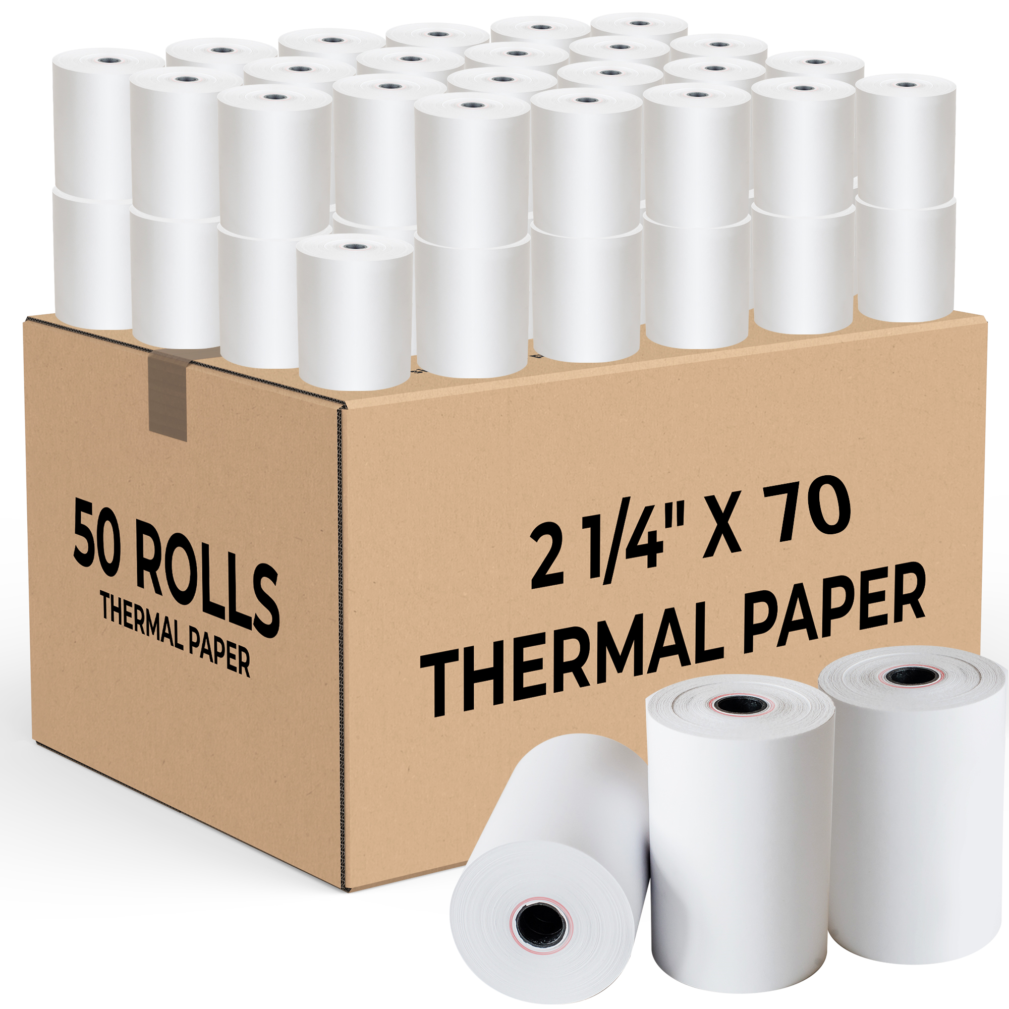 2-1/4" x 70' Thermal Printer Paper Rolls