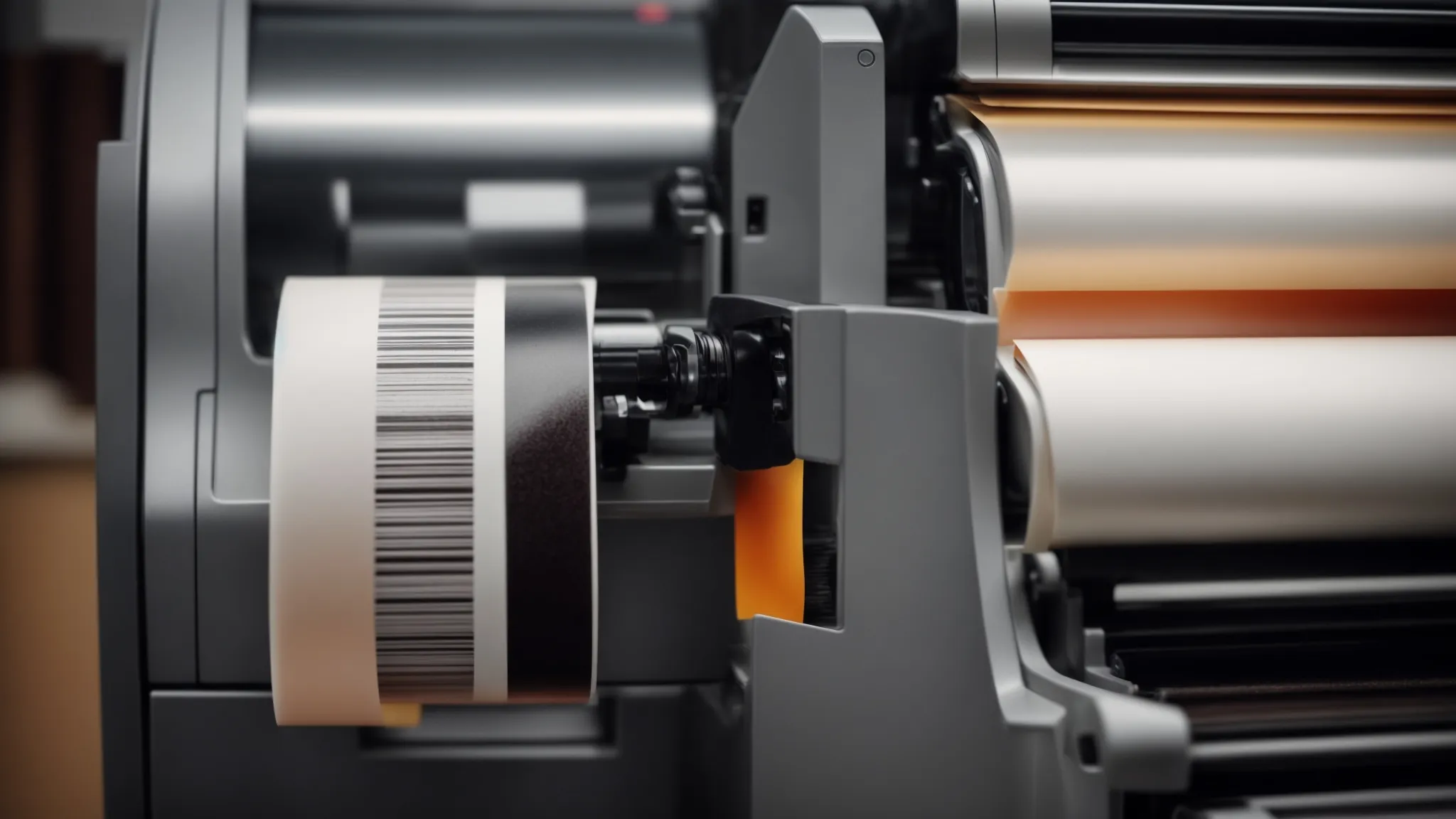 a printer dispenses a long, curling strip of thermal paper, symbolizing the diverse types used across different sectors.